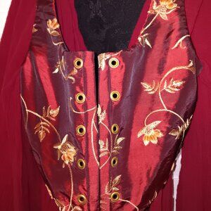 Plus size cotton dress with reversible corset